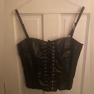 Tripp NYC Faux Leather Corset